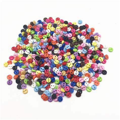 500pcs 4mm Mixed Mini Tiny Resin Round Doll Clothing Buttons