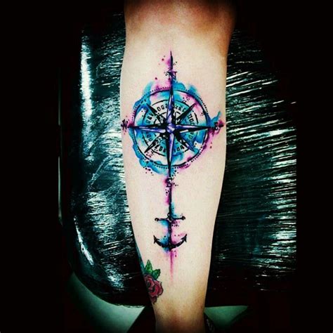 Watercolor Compass Anchor Nautical Star Tattoos Star Tattoos