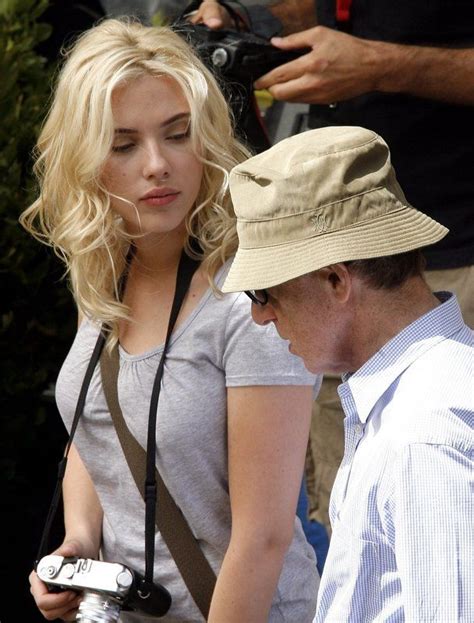 Scarlett Johansson And Woody Allen On Set For Vicky Christina Barcelona