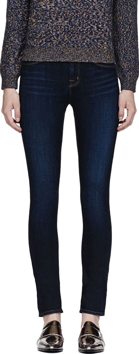 Lyst J Brand Indigo Mid Rise Super Skinny Jeans In Blue