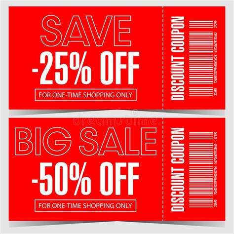 Discount Coupon For Big Sale To Save Money Discount Voucher Or Discount Certificate Stock