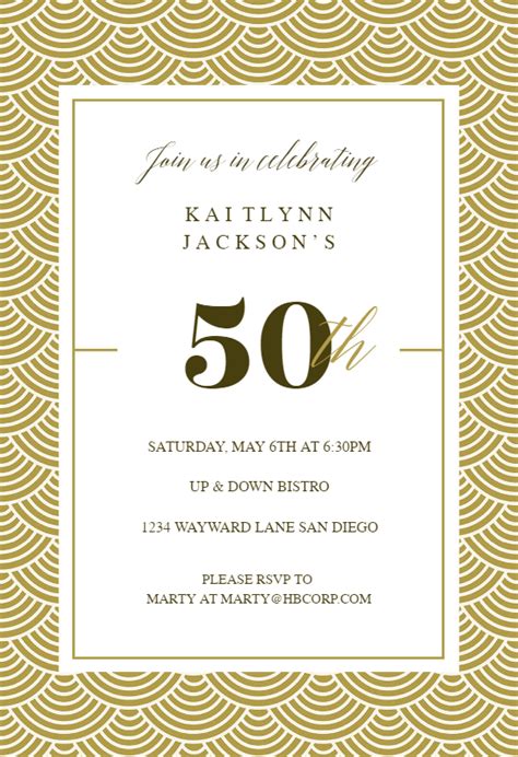 Wedding program template diy free ericremboldt com. 50th Golden Birthday - Birthday Invitation Template (Free ...