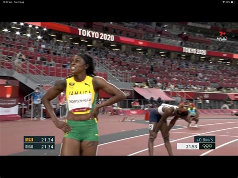 Elaine Thompson Herah Of Jamaica Wins Womens 200m Becoming The First Woman To Successfully