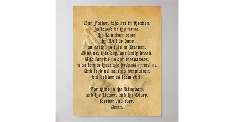 Traditional Lords Prayer Poster Matte Zazzle