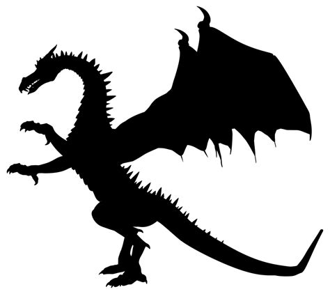 Onlinelabels Clip Art Standing Dragon Silhouette