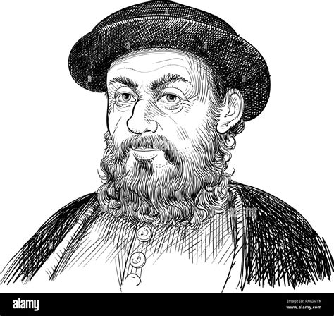 Ferdinand Magellan Portrait Stock Vector Images Alamy
