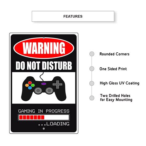 Warning Do Not Disturb Gaming In Progress Aluminum Metal Sign Sign Fever
