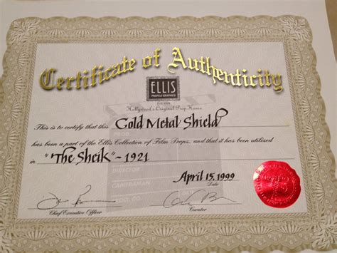 Revisiting Ellis Props And Graphics Certificates Of Authenticity Coas