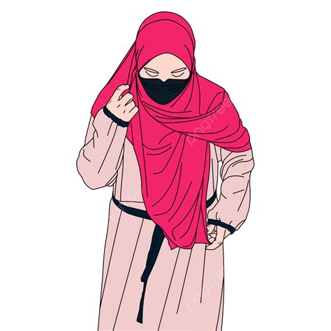 Hijab Muslim Hd Transparent Pink Hijab Muslim Woman Vector Pink