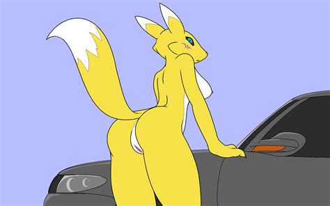 Rule 34 Anthro Ass Back View Breasts Car Color Digimon Female Female