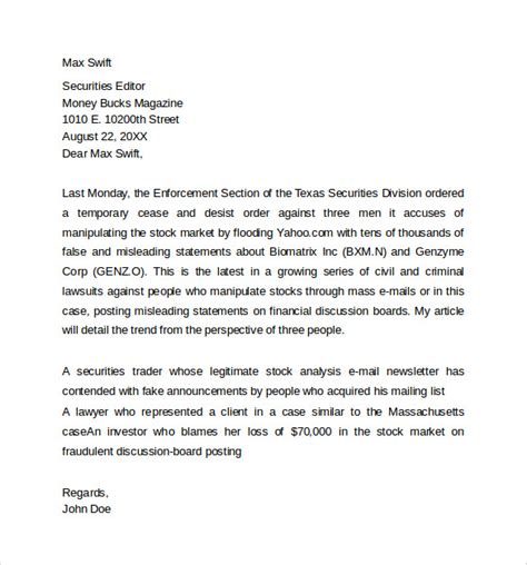 When you have a project you d like someone to consider, for instance a novel, a screenplay, a book proposal, or an idea for an article, you don t send the material until you. FREE 6+ Sample Query Letter Templates in MS Word | PDF