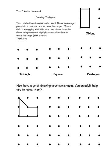 Drawing 2d Shapes Worksheethomework By K4ty Teaching Resources Tes