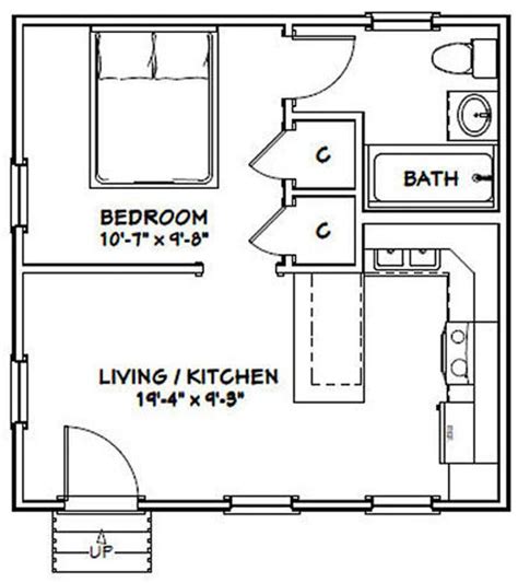 The bathroom design arrangement is utterly stylish of course minimalist and clean lines. 20x20 Tiny House 1-Bedroom 1-Bath 400 sq ft PDF Floor ...
