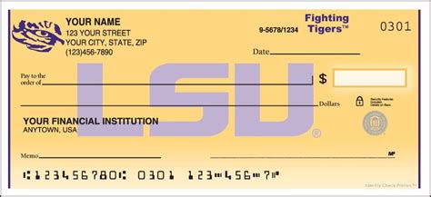 Louisiana State University Personal Checks Elzune