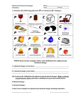 Chemical Vs Physical Change Worksheet