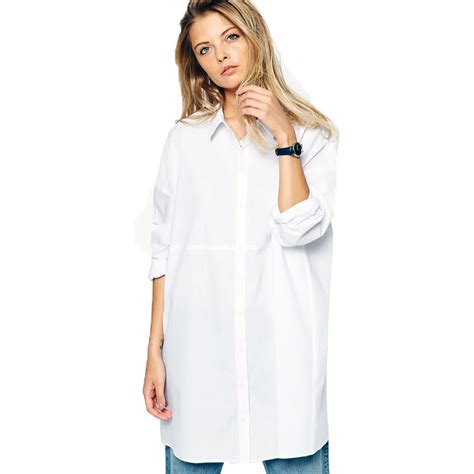 Sc03 2016 Spring Summer Women Casual Camisa White Blouse Long Sleeve