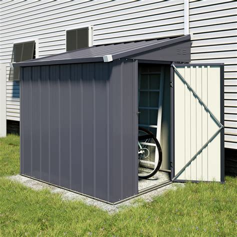 Buy MUPATER Outdoor Storage Shed 4x8 FT, Garden Tool Shed, Metal Lean