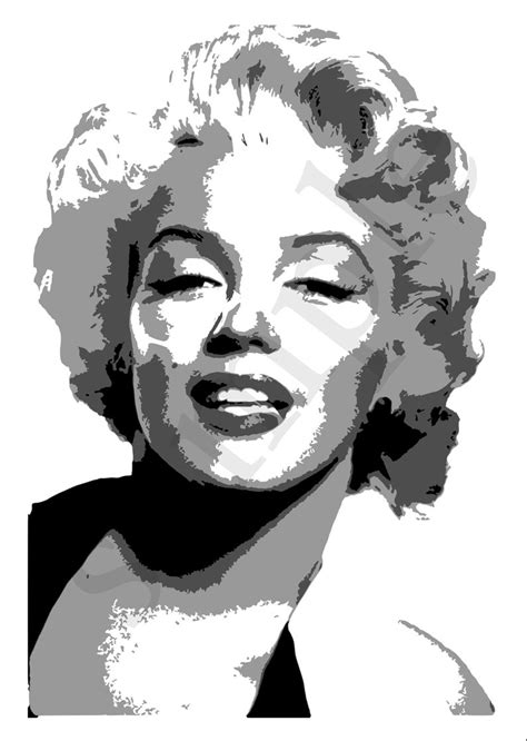 Marilyn Monroe Stencil Template Print And Cut Digital Etsy