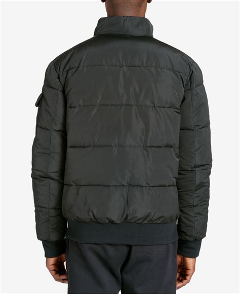 Dkny Synthetic Mens Quilted Bomber Jacket In Black For Men Lyst