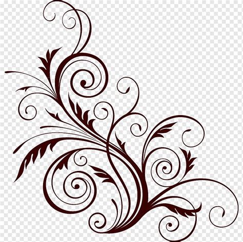 Floral Design Ornament Flower Floral Pattern Leaf Monochrome Mural