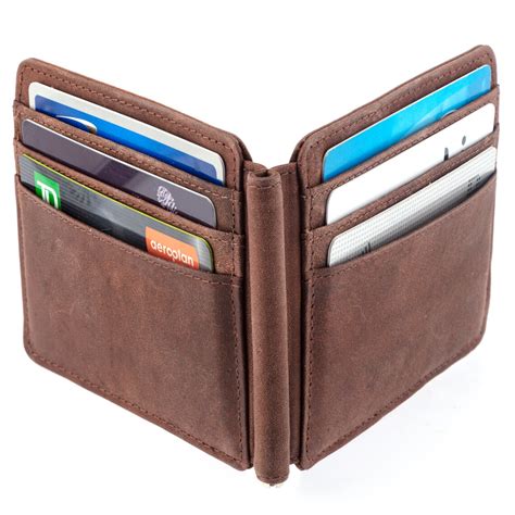 Mens Wallet With Money Clip Front Pocket Rfid Blocking Etsy