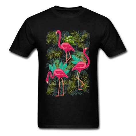 Pink Flamingos Exotic Birds Men Unique T Shirt Black Fashion Summer Tee