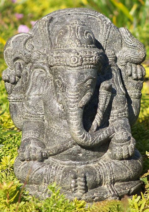 Ganesh garden statue elephant god handmade cast dolomite stone sculpture yard. Lava Stone & Resin Garden Ganesh Statue 13" | Ganesh ...