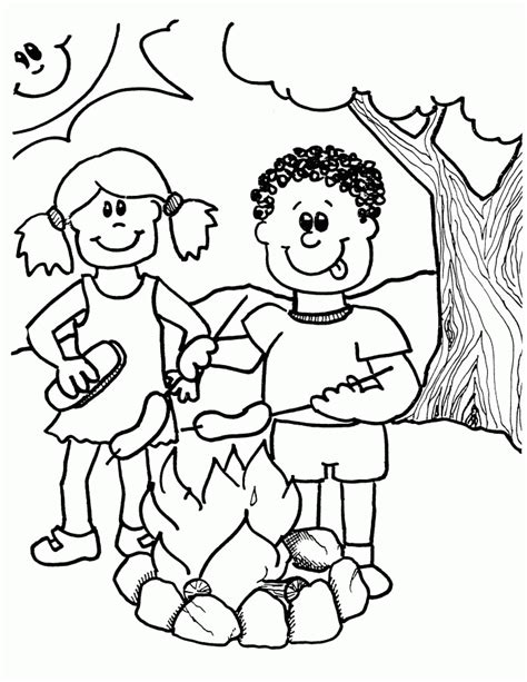 Campfire Coloring Page Coloring Home