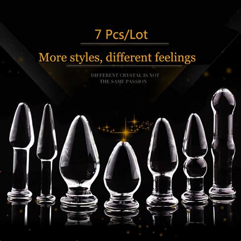 7pcsset Crystal Glass Dildo Anal Glass Dildo Anal Plug Sex Toys For