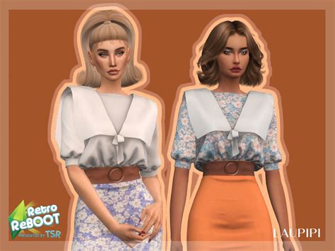 Sims 4 — Retro Reboot Blouse R5 By Laupipisims — Enjoy This New