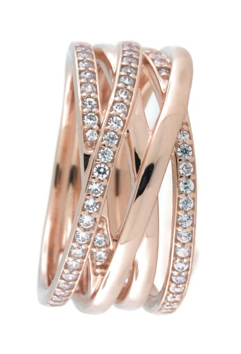 PANDORA - Authentic Entwined Ring, Rose & CZ 180919CZ-58 EU 8.5 US