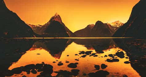 Wallpaper Sunlight Landscape Mountains Sunset Lake Water Nature