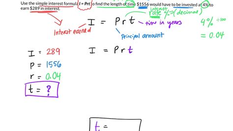 How To Use The Simple Interest Formula Gr 9 Academic Youtube