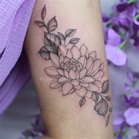 Dahlia Flower Tattoo By Charlotteglatttattoos Tattoos Flower Tattoo