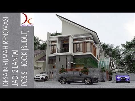 Desain rumah dengan garasi dan carport. Desain Rumah 2 Lantai di Sudut (Hook) - Ukuran Tanah 12x17 ...