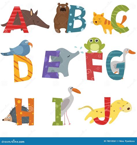 Cute Zoo Alphabet Stock Vector Illustration Of Frog 78018561