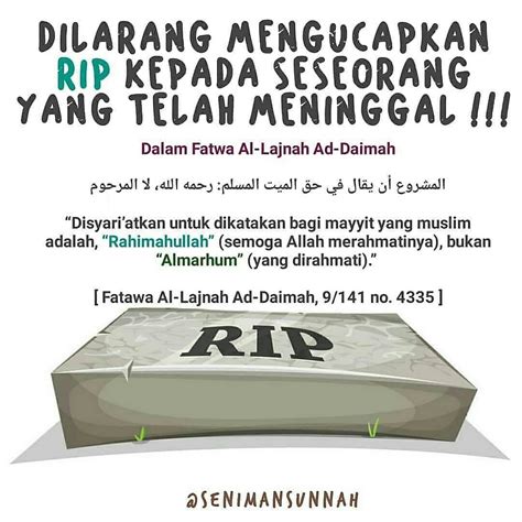 Saat kamu berada jauh dari orang tua, atau bahkan ketika mereka sudah tiada, jangan biarkan 75. Bolehkah mengucapkan RIP? . 1️⃣ Mengucapkan RIP (Rest in ...