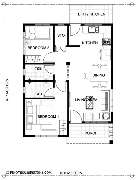 22 100 Square Meter House Plan Bungalow