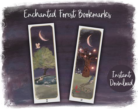 Printable Enchanted Forest Bookmarks Bookmarks For Planner Etsy
