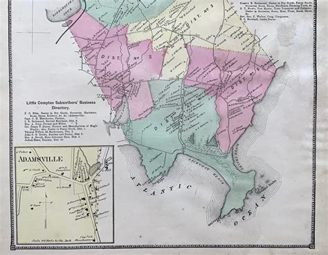 Middletown Rhode Island Map Original 1870 State Of Rhode Island Atlas