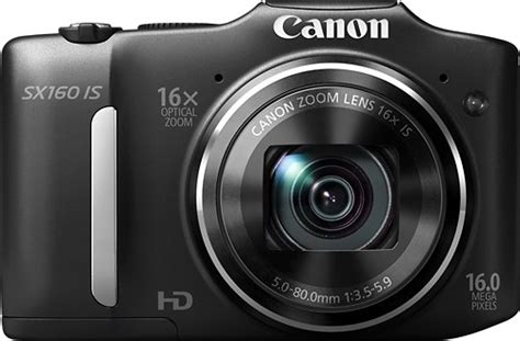 Best Buy Canon Powershot Sx160 Is 160 Megapixel Digital Camera Black