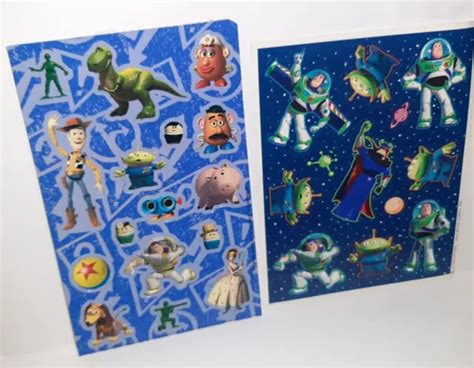 Vintage Toy Story X2 Sticker Sheets Hallmark Buzz Lightyear And Zurg