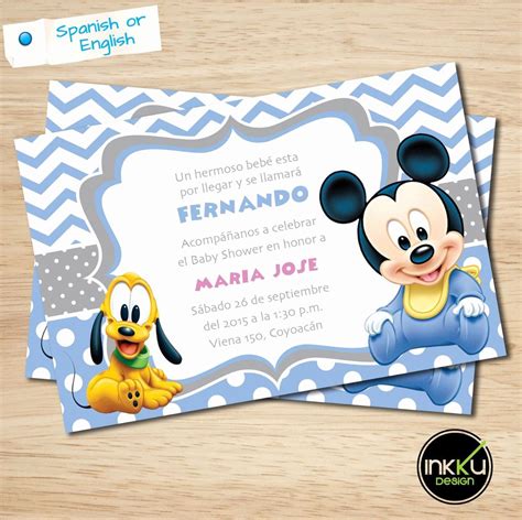 Mickey Mouse Baby Shower Invitation Fresh Mickey Mouse Baby Shower