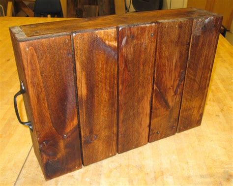 Custom Rustic Wooden Crate With Handles Made From Reclaimed Pallet Wood