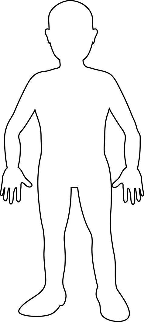 Printable Human Body Outline For Kids 565 1081×2418 Silueta Del