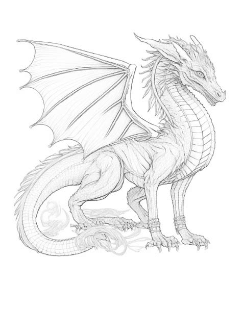 Realistic Dragon Coloring Page Download Printable Pdf Templateroller
