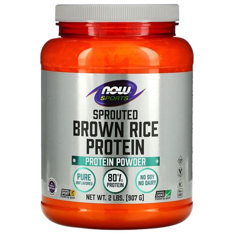 Now Foods Sports Sprouted Brown Rice Protein Powder Pure Unflavored