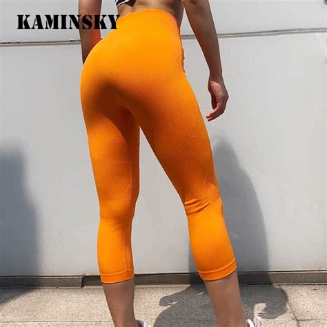Kaminsky New Women Seamless Leggings High Waist Hollow Sexy Pants Femalet Skinny Breathable Calf
