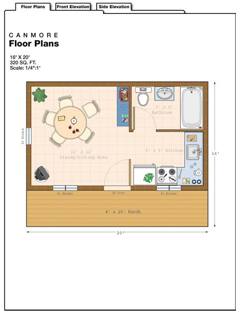 10 free cabin pdf blueprints: 16 X 24 Cottage Plans 16X20 Cabin Floor Plans, 16 x 20 ...