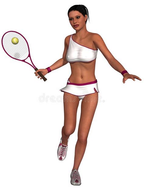 Jugador De Tenis De Sexo Femenino Con La Estafa Ejemplo Plano Del Vector Ilustración Del Vector